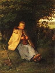 Jean Francois Millet Woman Knitting Germany oil painting art